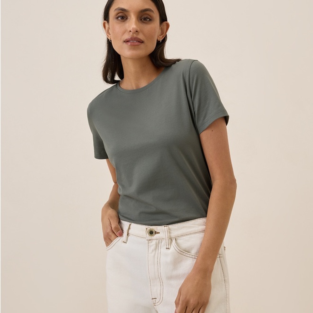 Pact 100% Organic Cotton Softspun Crew Neck T-Shirt in Castor Green